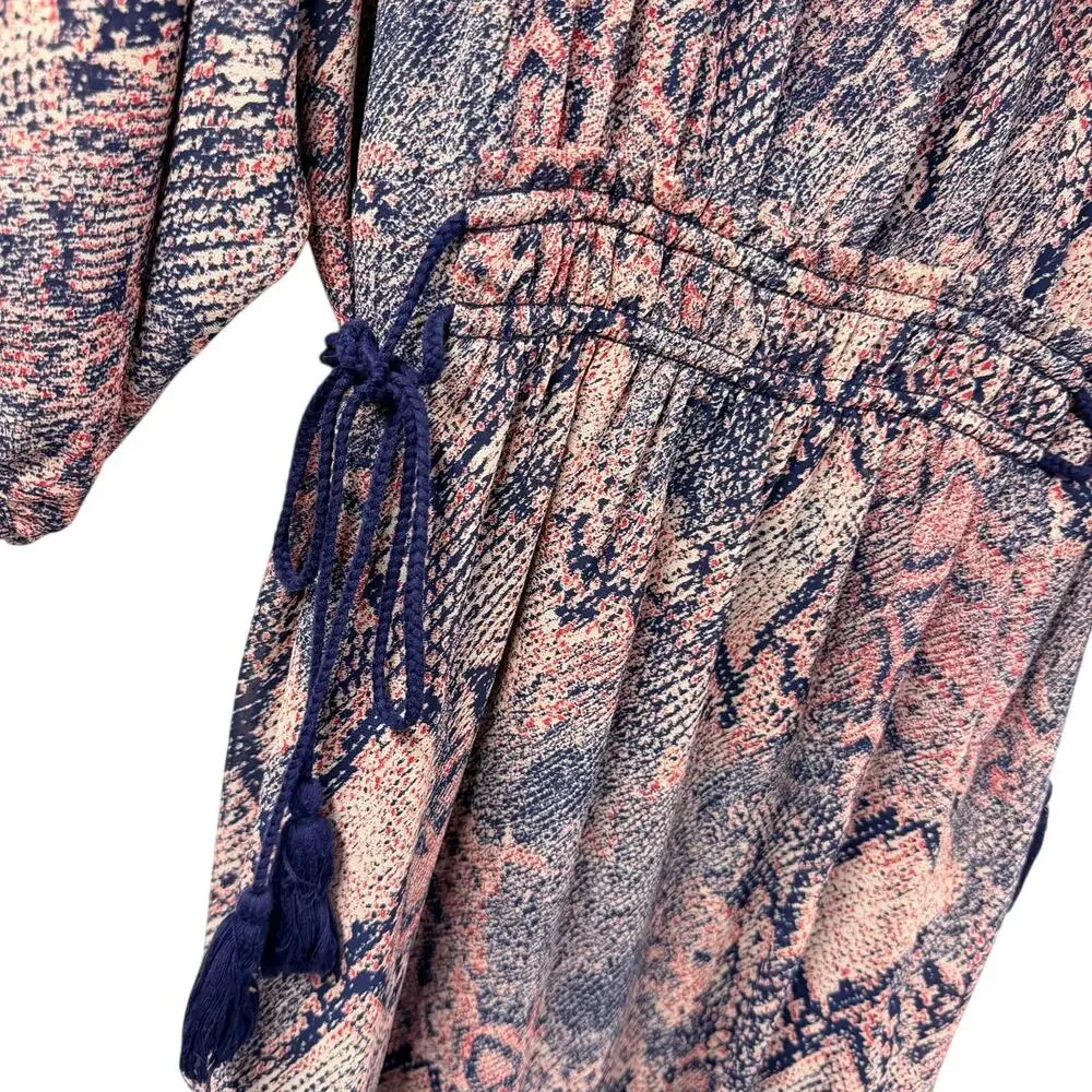 Floreat Zahara Peasant Dress Medium Snakeskin Print Anthropologie